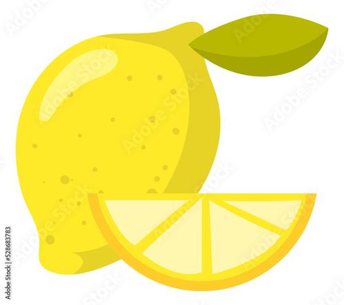 Fototapeta Naklejka Na Ścianę i Meble -  Juicy lemon. Whole fruit with fresh citrus slice