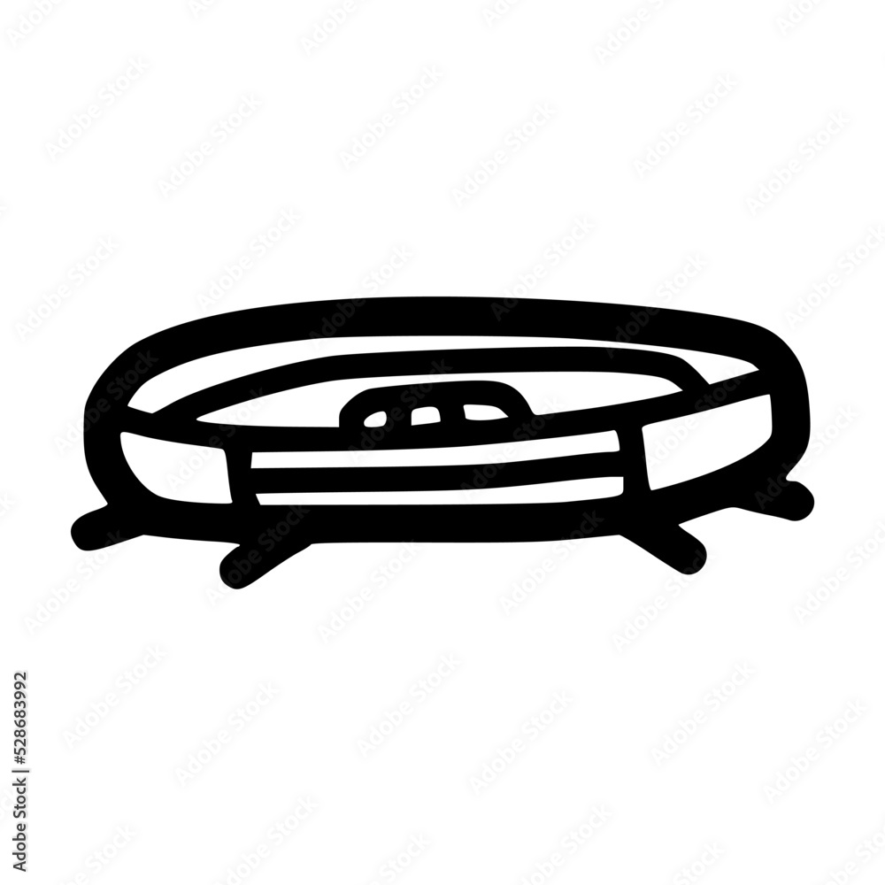 automatic robot vacuum cleaner lineart vector illustration icon design with doodle hand drawn style