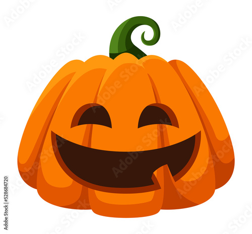 Halloween pumpkin smile face. October holiday spirit © LadadikArt