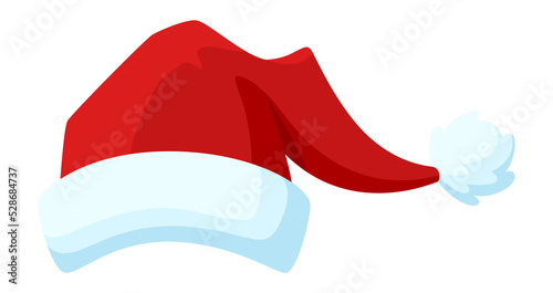 Winter red hat. Soft plush cartoon cap