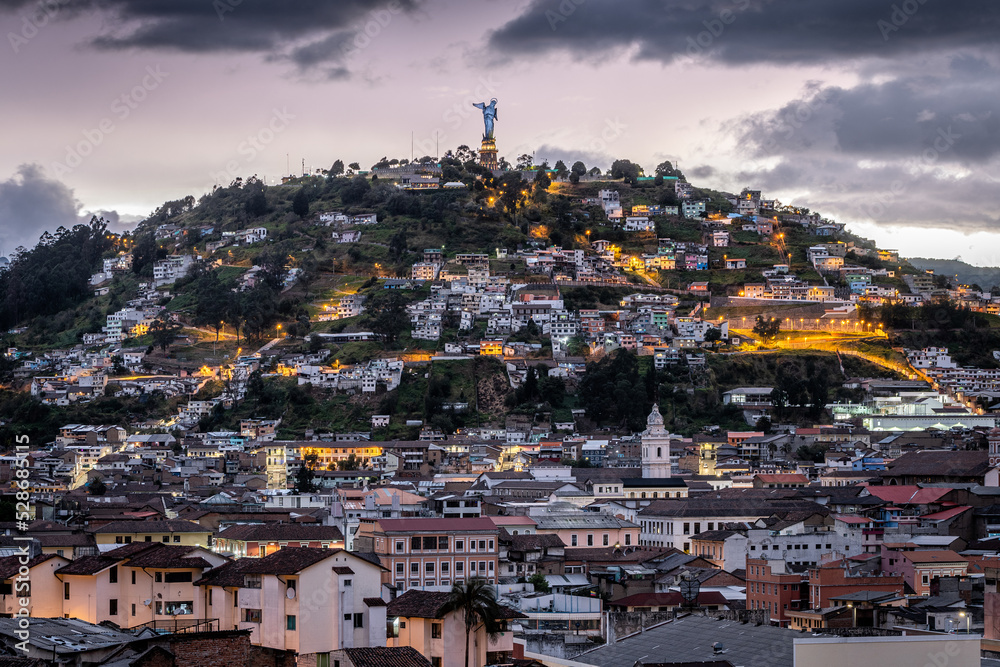 views of quito old town, ecuador