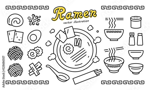 ラーメン アイコン ベクターイラスト