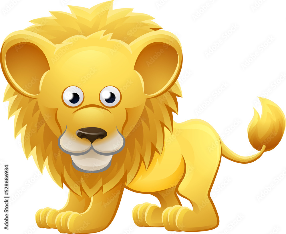 Obraz premium Lion Animal Cartoon Character