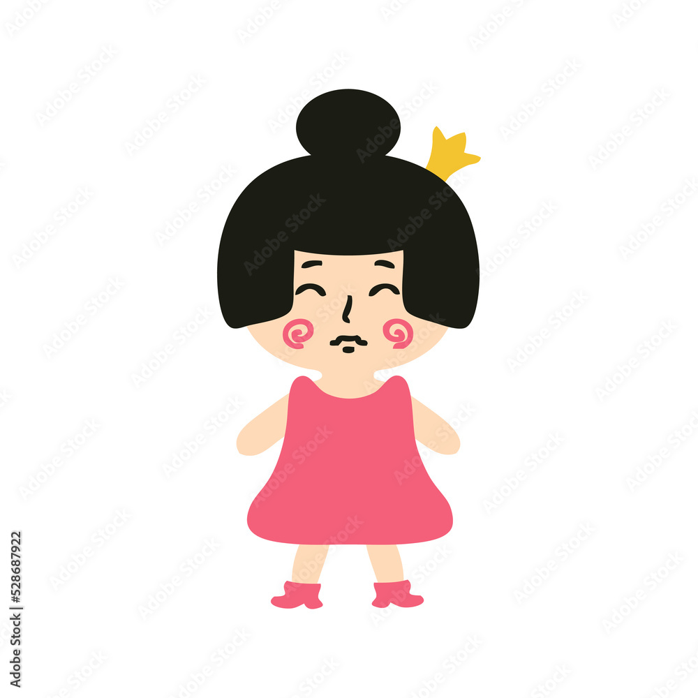Cute little princess flat isolated vector illustration. Perfect for posters, greeting cards, tee, logo, stickers and print. Cute little princess flat isolated vector illustration. Perfect for posters, greeting cards, tee, logo, stickers and print.