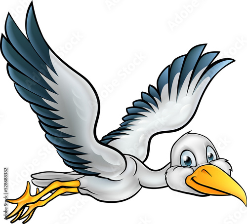 Cartoon Stork Bird