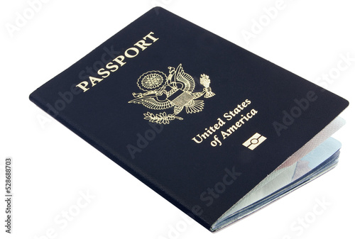 US passport slightly open Transparent