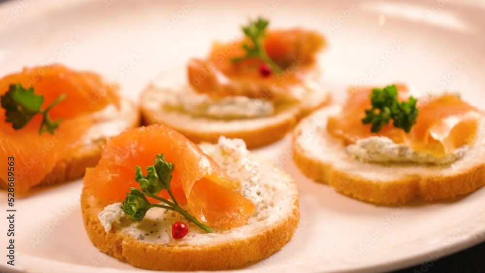canapes toast with cream and smoked salmon canapes toast with cream and smoked salmon