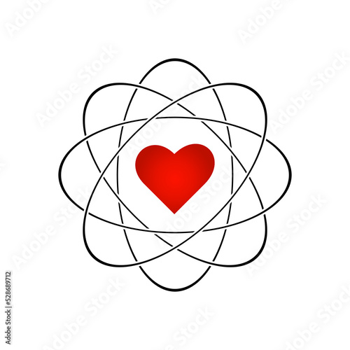 Core Value love home family relationship icon with red heart inside. Simple isolated symbol on the white background.