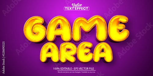 Game area text, cartoon style editable text effect