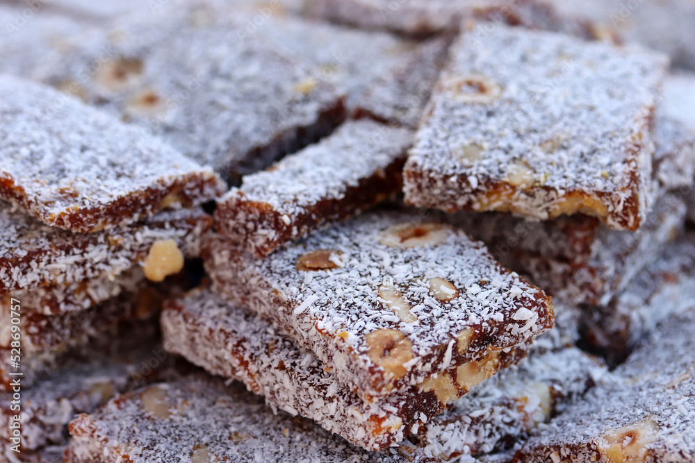 Turkish delight with carrots. Turkish foods. Turkish delight with carrots. Turkish foods.