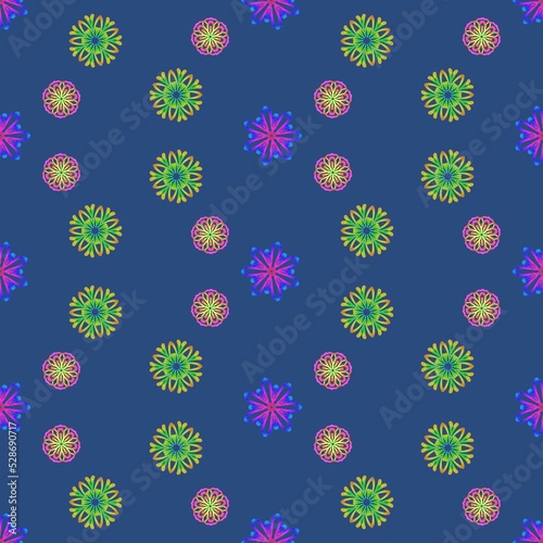 Abstract floral seamless ornament. Design for decorating,background, wallpaper, illustration, fabric, clothing, batik, carpet, embroidery.