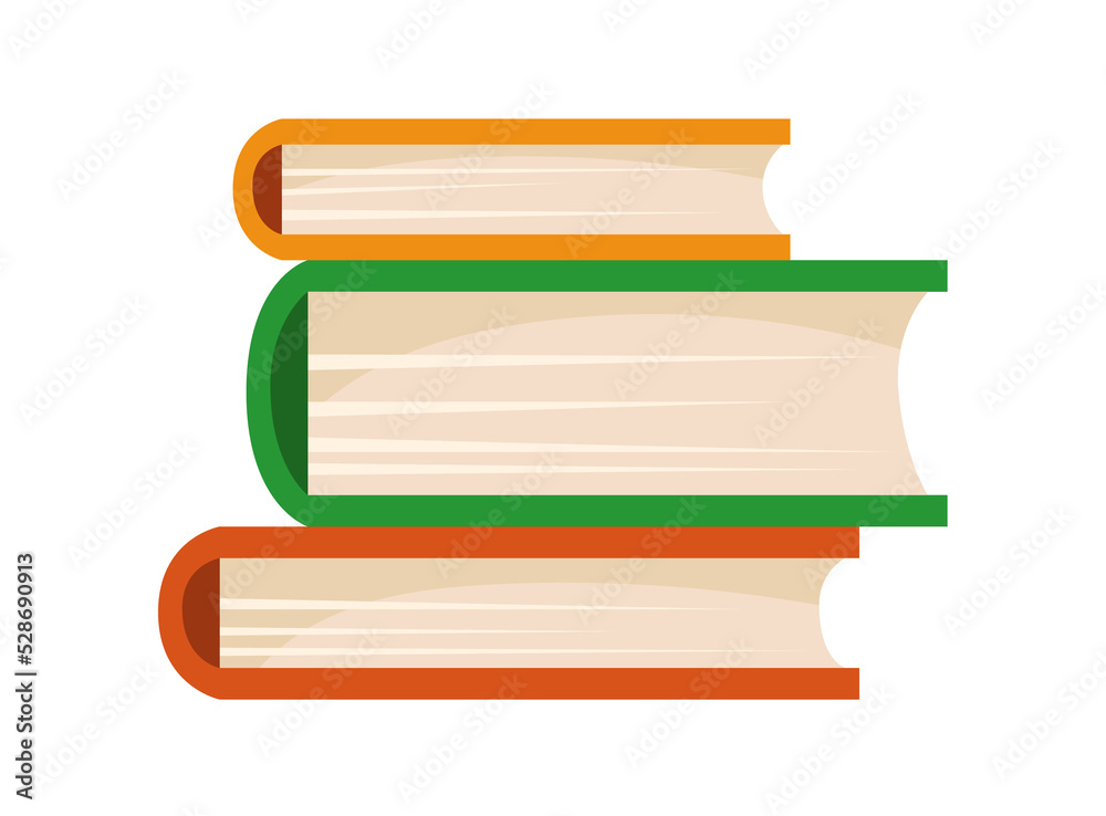 Flat pile textbooks. Piles of books for read lesson or manual, cartoon vector Flat pile textbooks. Piles of books for read lesson or manual, cartoon vector