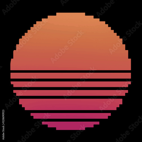 Abstract Vintage retro stripped sunset background with 80s vintage vibe