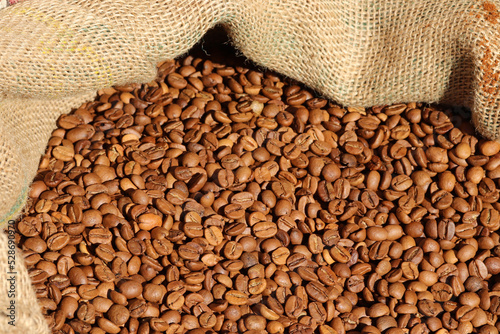 Roasted Coffee beans close up © Kybele