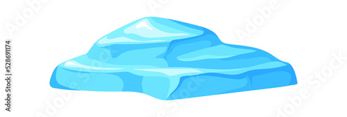 Ice surface. Snow piece, cartoon froze pole icon, flat vector illustration