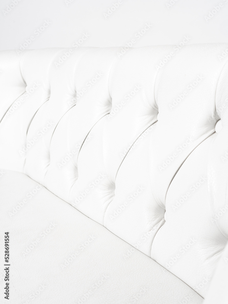 White skin sofa on white background