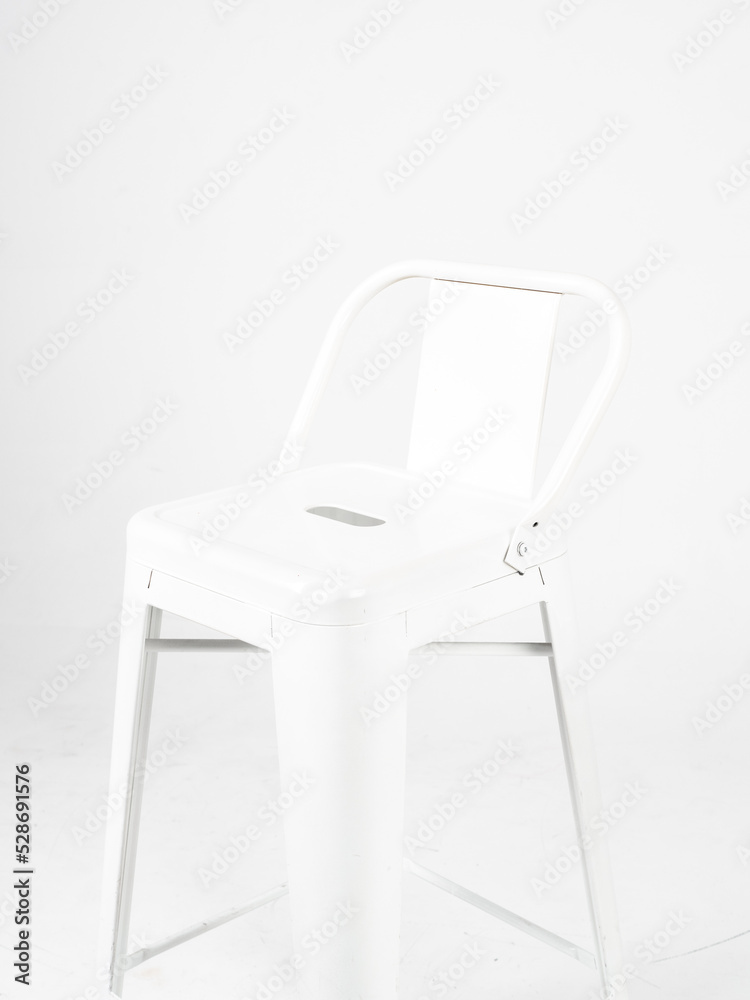 White bar chair on white background