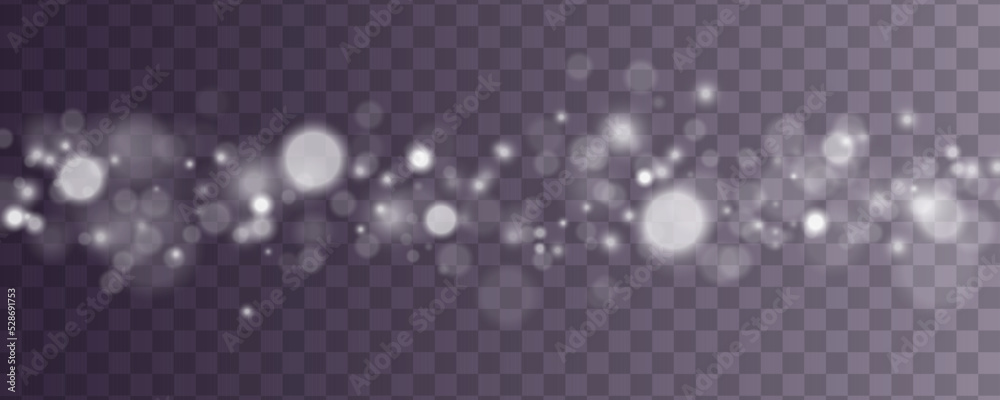 Shining bokeh isolated on transparent background. Glow light effect ...