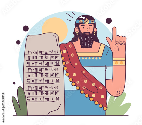First civilization origin. Ancient Sumerian language and writing.