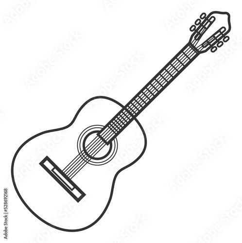 Old guitar icon. Music instrument. Song playing symbol