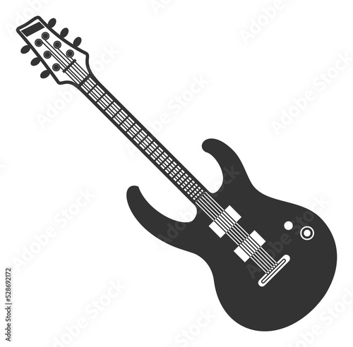 Guitar icon. Electric music instrument. Rock band symbol