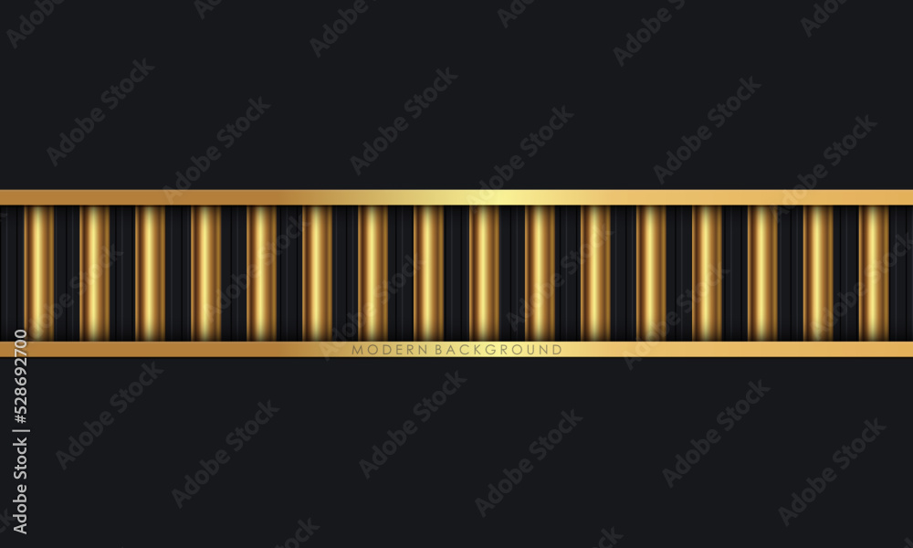 Black background with luxury golden lines overlap layers Black background with luxury golden lines overlap layers