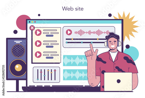 Sound engineer online service or platform. Music production industry