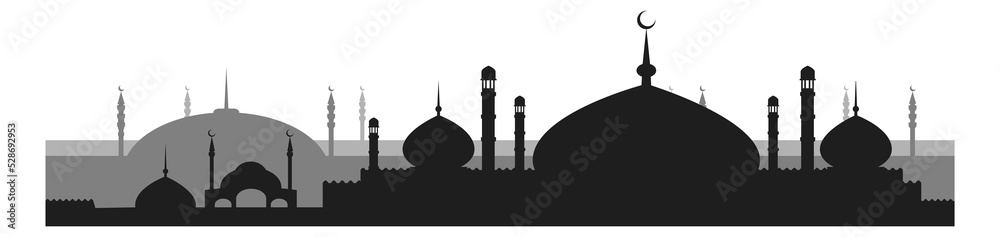 Middle east city silhouette. Islamic world symbol