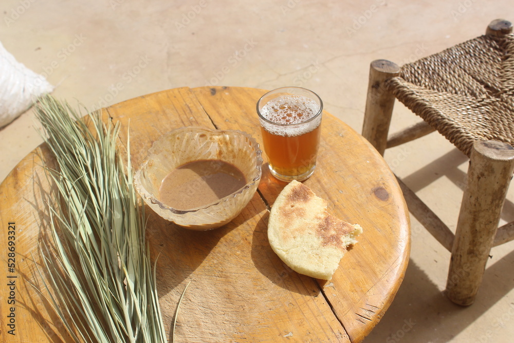 Amlou and Honey, perfect breakfast in Tamazight,Tafraoute, Agadir.