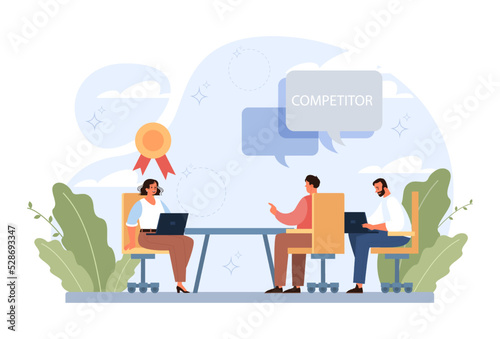 Competitors concept. Business or interpersonal competition. Rivalry