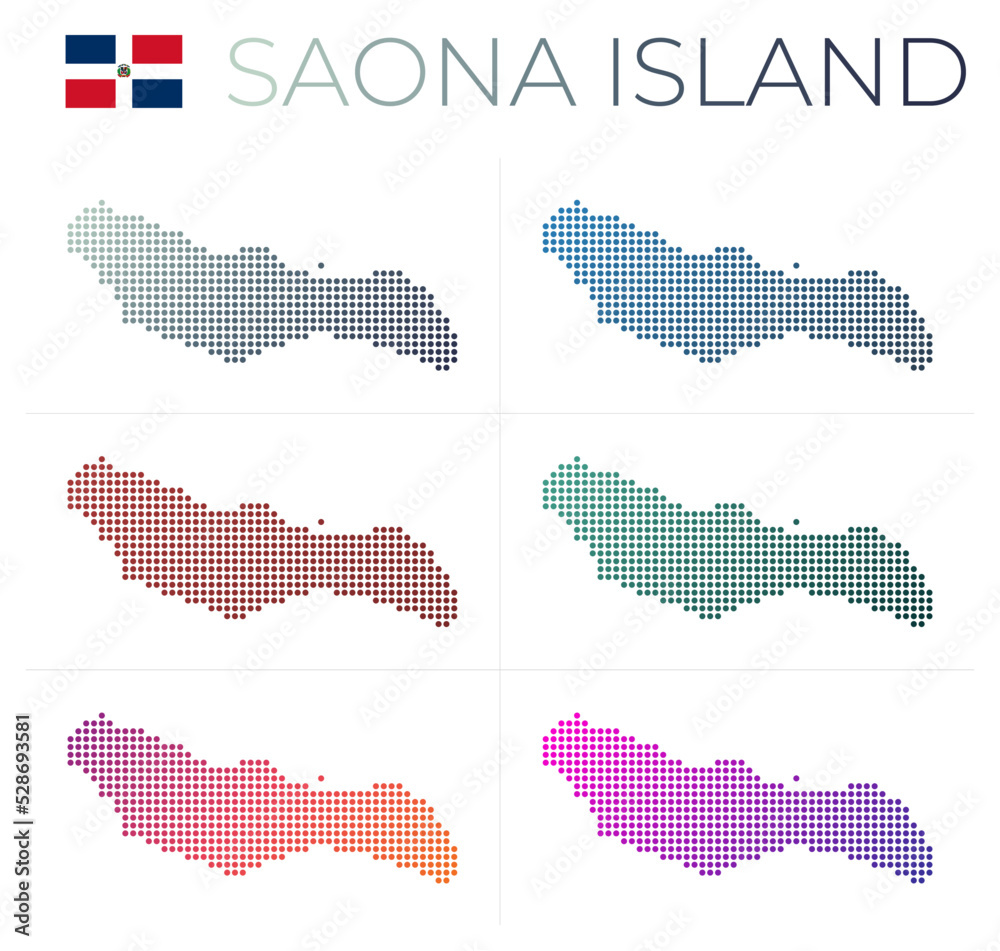 Saona Island Dotted Map Set Map Of Saona Island In Dotted Style 1000 F 528693581 