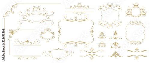 Print op canvas Luxury gold ornate invitation vector set
