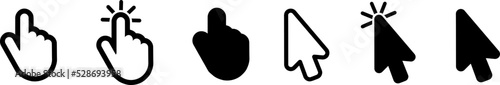 Computer mouse click cursor icons. Mouse click cursor vector illustration.