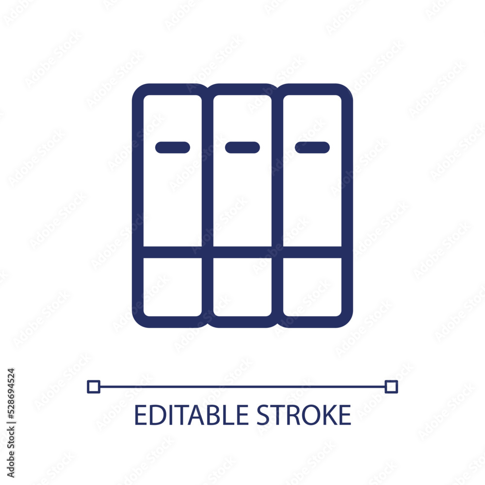 Organize bookshelf pixel perfect linear ui icon. Book collection. Grouping books together. GUI, UX design. Outline isolated user interface element for app and web. Editable stroke. Arial font used Organize bookshelf pixel perfect linear ui icon. Book collection. Grouping books together. GUI, UX design. Outline isolated user interface element for app and web. Editable stroke. Arial font used