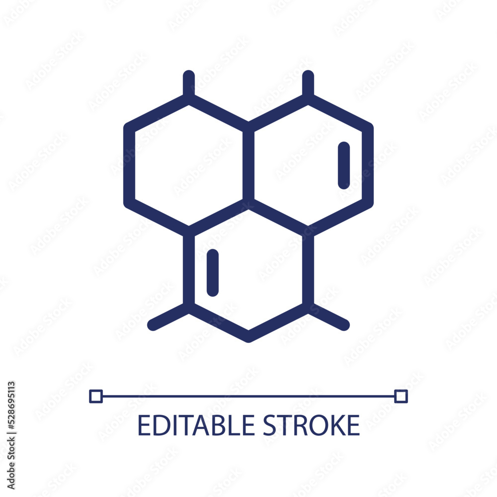 Fototapeta premium Chemical connections pixel perfect linear ui icon. School chemistry course. Bond together. GUI, UX design. Outline isolated user interface element for app and web. Editable stroke. Arial font used
