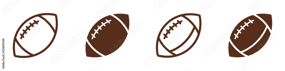Naklejka American football ball icon. Rugby ball icon, vector illustration