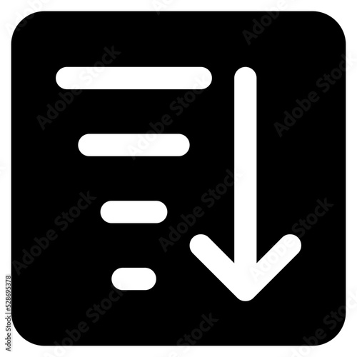 Sort descending glyph icon