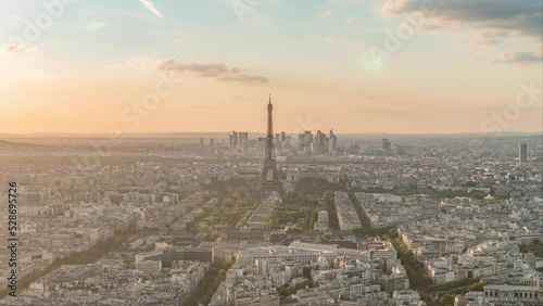 Paris cityscape Time Lapse, France