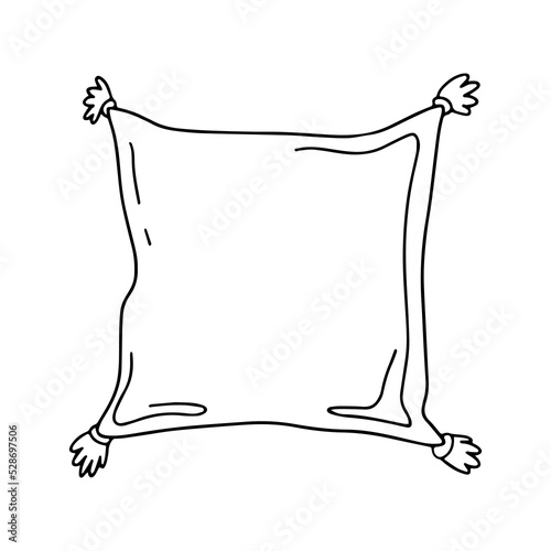 Pillow with tassels line vector image