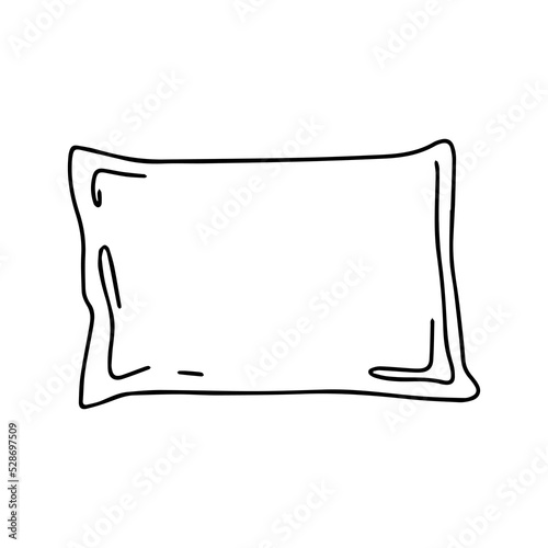 Rectangular pillow. Vector linear image