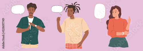 Conversation People & Talk. Youth lifestyle. Vector Illustration Style