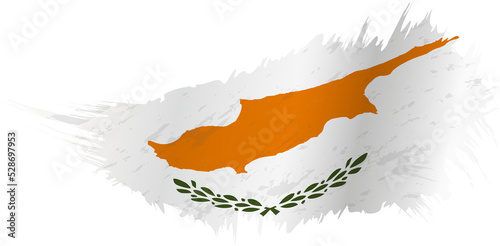 Flag of Cyprus in grunge style with waving effect. photo