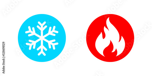 Hot and cold set icon. Isolated vector illustration.