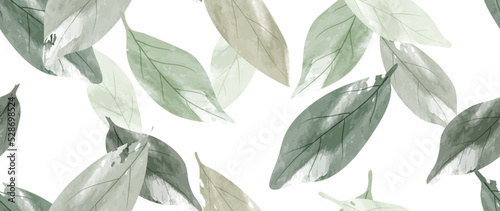 Print op canvas Abstract foliage botanical seamless background