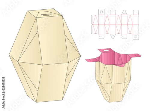 Box packaging die cut template design. 3d mock-up