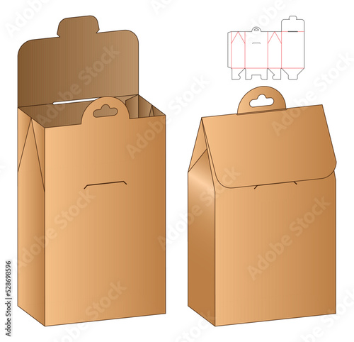 Box packaging die cut template design. 3d mock-up
