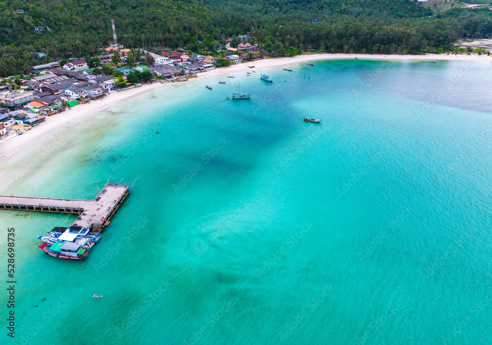Aerial view of Malibu beach in Koh Phangan, Thailand