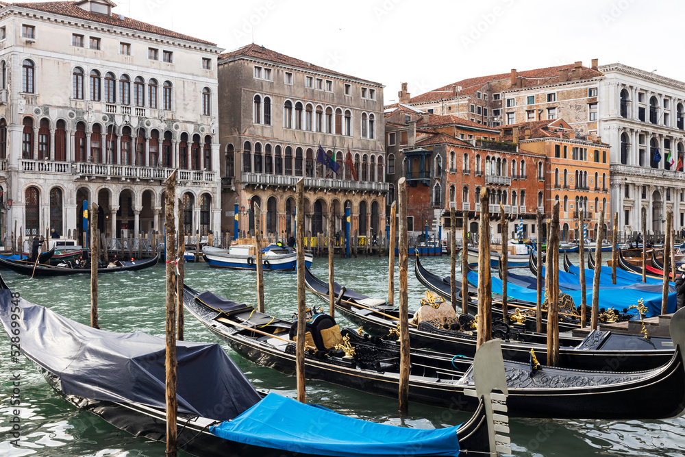 Venice Gondolas near Rialto bridge