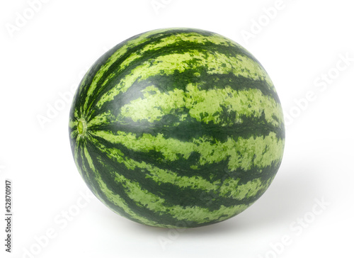 Watermelon isolated on white background, clipping path, Watermelon macro studio photo
