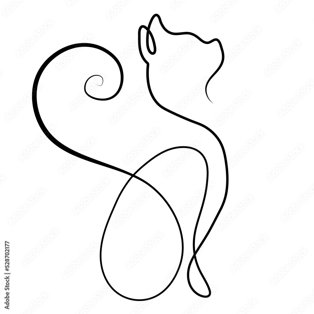 Continuous one line drawing of Cat Continuous one line drawing of Cat